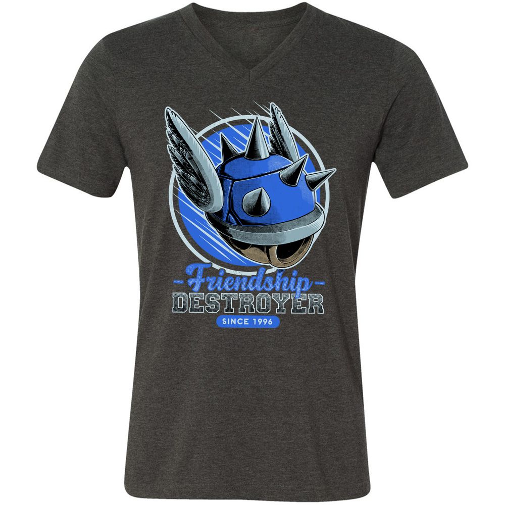 Unisex V-Neck T-Shirt - N4BZUF22 - Dark Grey Heather - 8