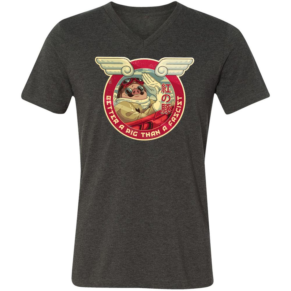 Unisex V-Neck T-Shirt - E2VGW65X - Dark Grey Heather - 8