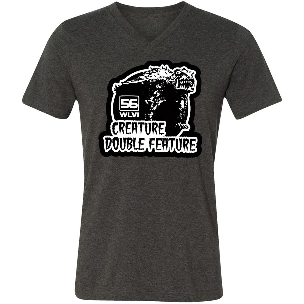 Unisex V-Neck T-Shirt - XCKNQ73Q - Dark Grey Heather - 8