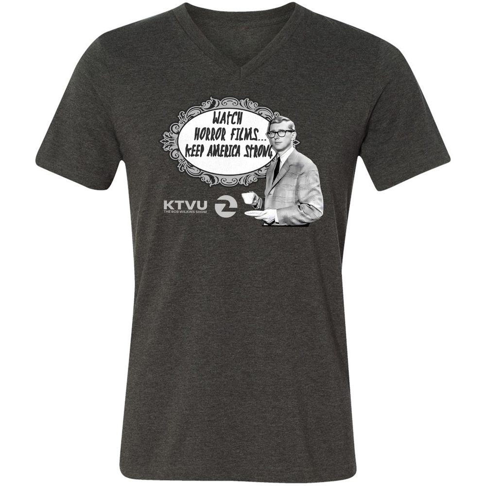 Unisex V-Neck T-Shirt - E4B4G1ST - Dark Grey Heather - 8