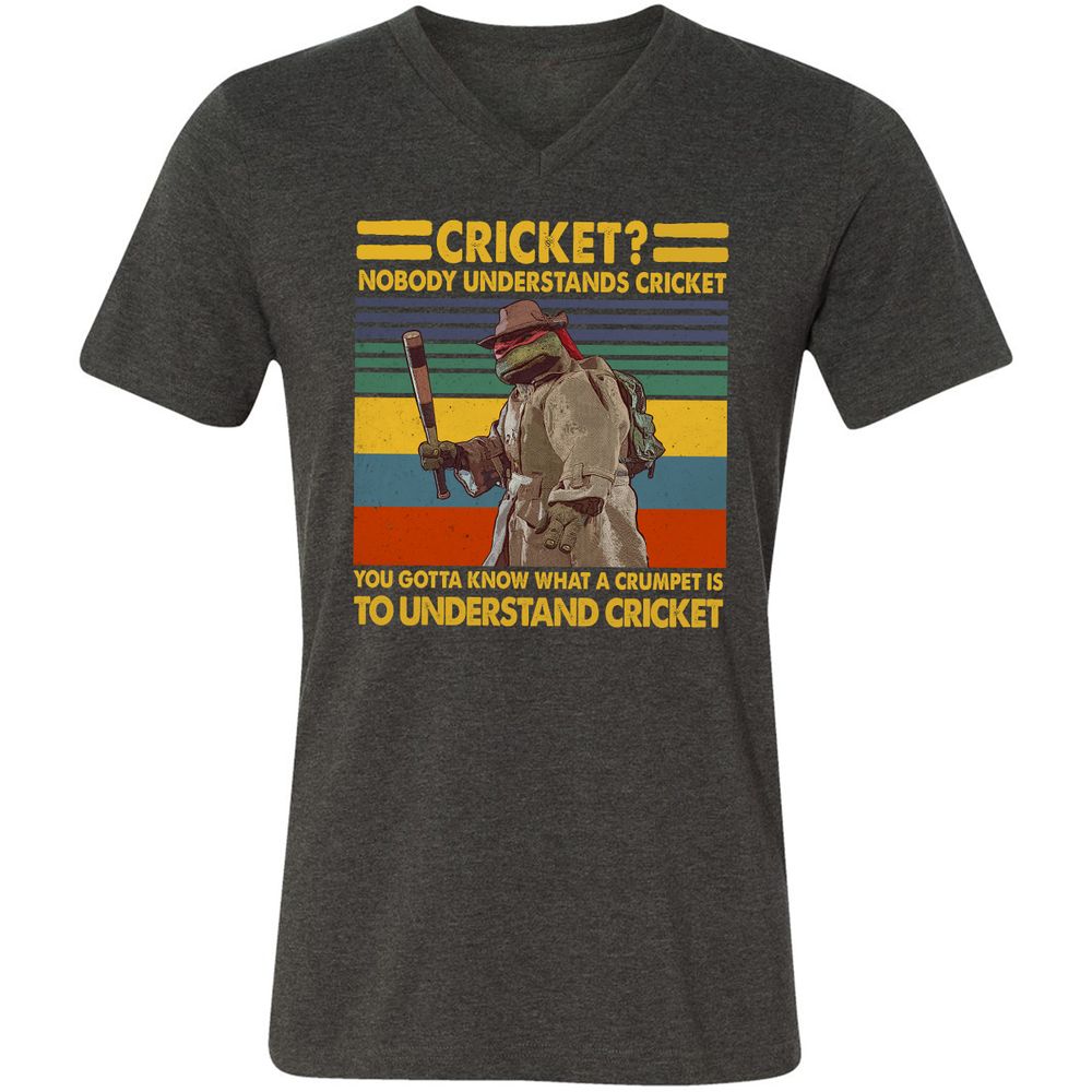 Unisex V-Neck T-Shirt - NVGAM4PP - Dark Grey Heather - 8