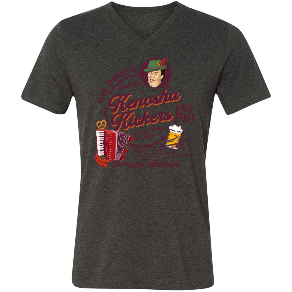 Unisex V-Neck T-Shirt - 8R8NYR4Y - Dark Grey Heather - 8