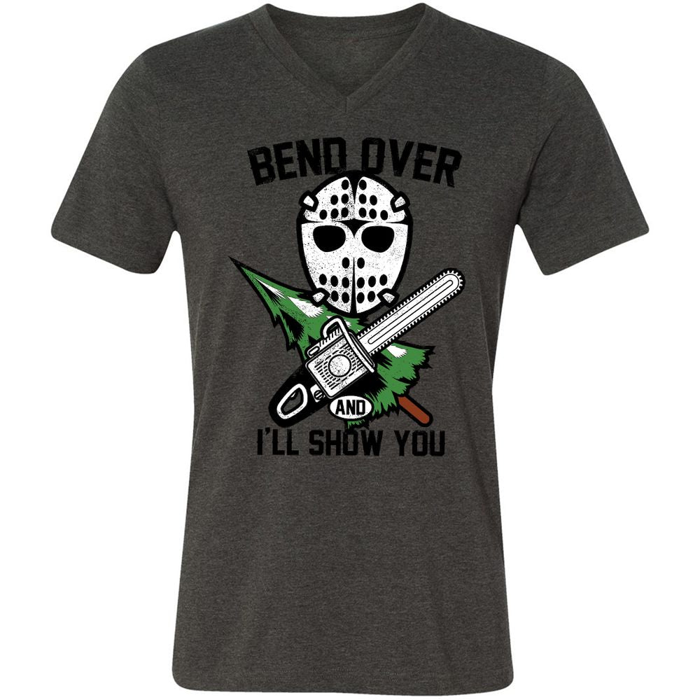 Unisex V-Neck T-Shirt - NYX8HYNM - Dark Grey Heather - 8