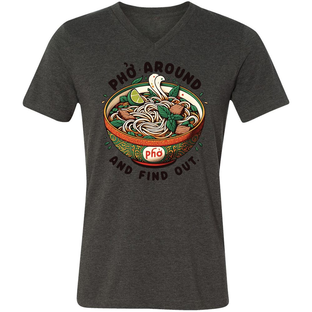 Unisex V-Neck T-Shirt - V9SDEP36 - Dark Grey Heather - 8
