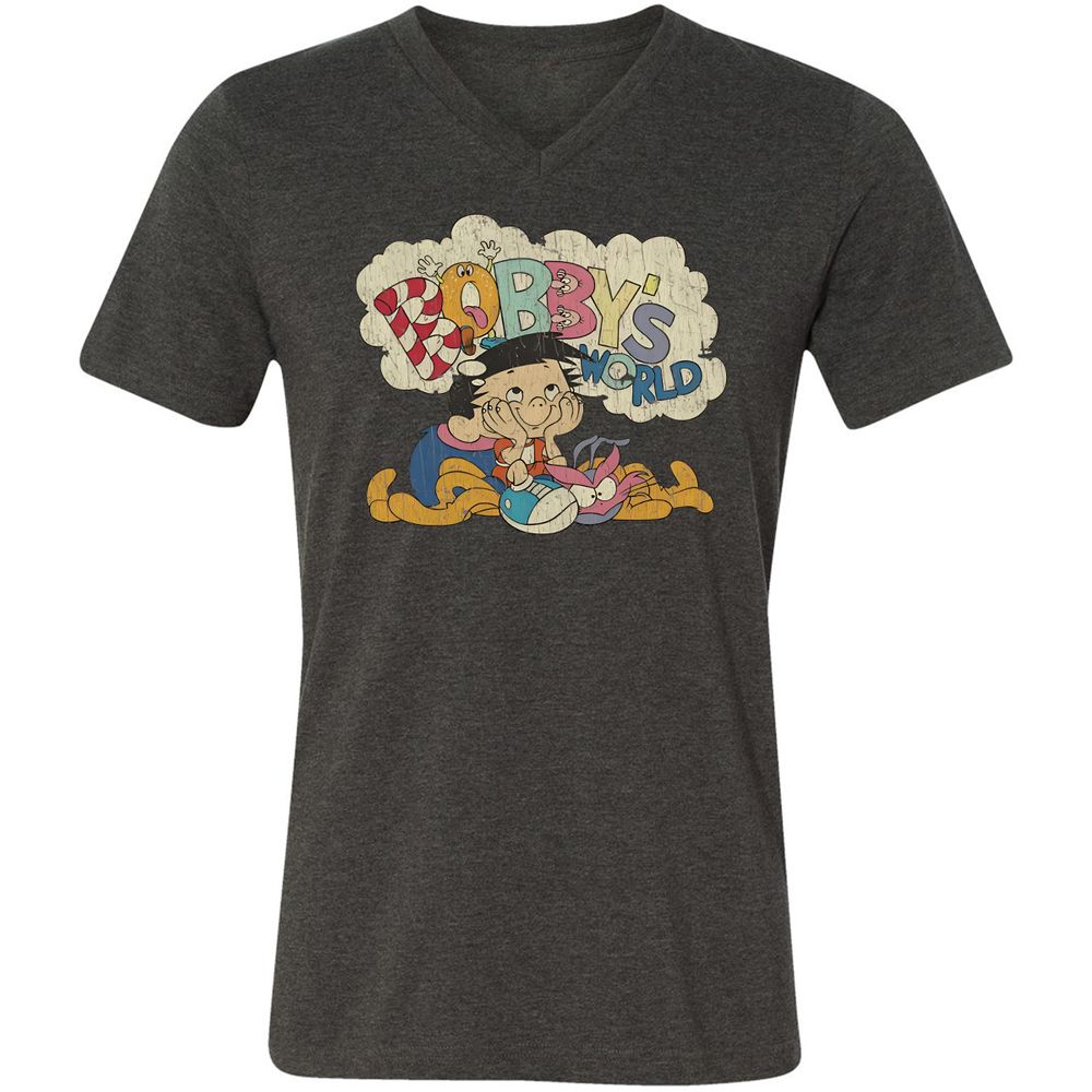 Unisex V-Neck T-Shirt - 238PD93R - Dark Grey Heather - 8