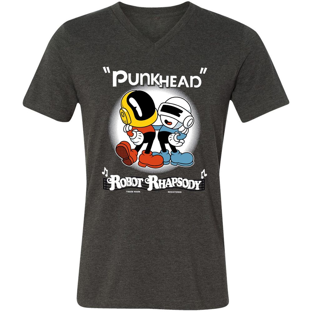 Unisex V-Neck T-Shirt - 4U1AL3HQ - Dark Grey Heather - 8