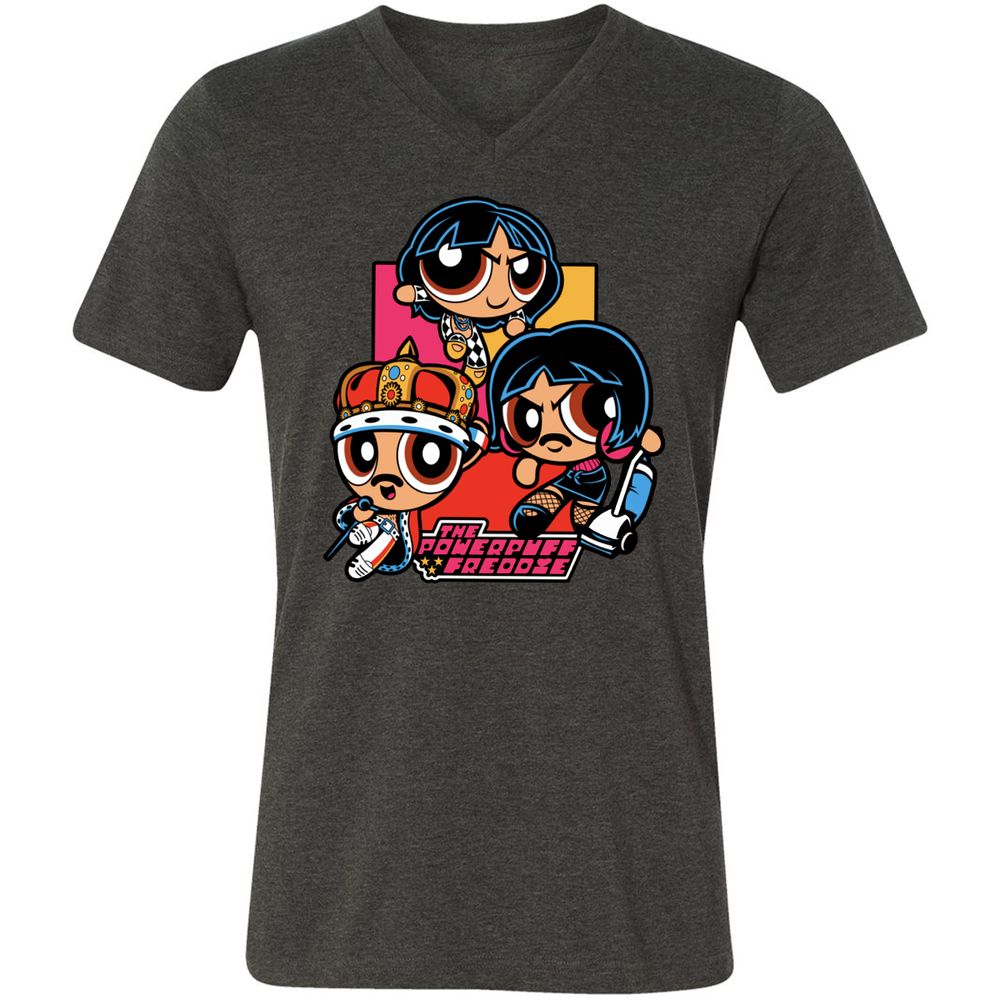 Unisex V-Neck T-Shirt - QQZM34J8 - Dark Grey Heather - 8