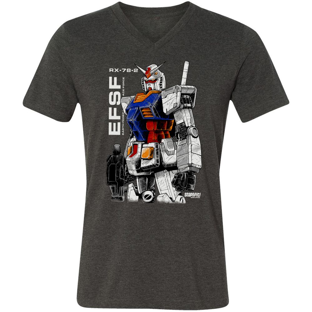 Unisex V-Neck T-Shirt - Z2ESLX2Q - Dark Grey Heather - 8