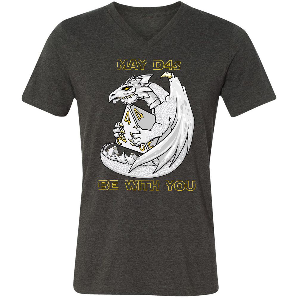 Unisex V-Neck T-Shirt - 7BRAARNN - Dark Grey Heather - 8