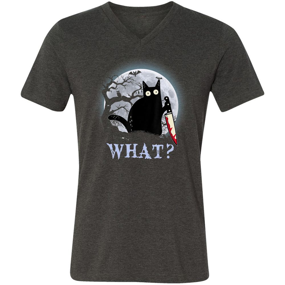 Unisex V-Neck T-Shirt - 8CQ1WCYZ - Dark Grey Heather - 8