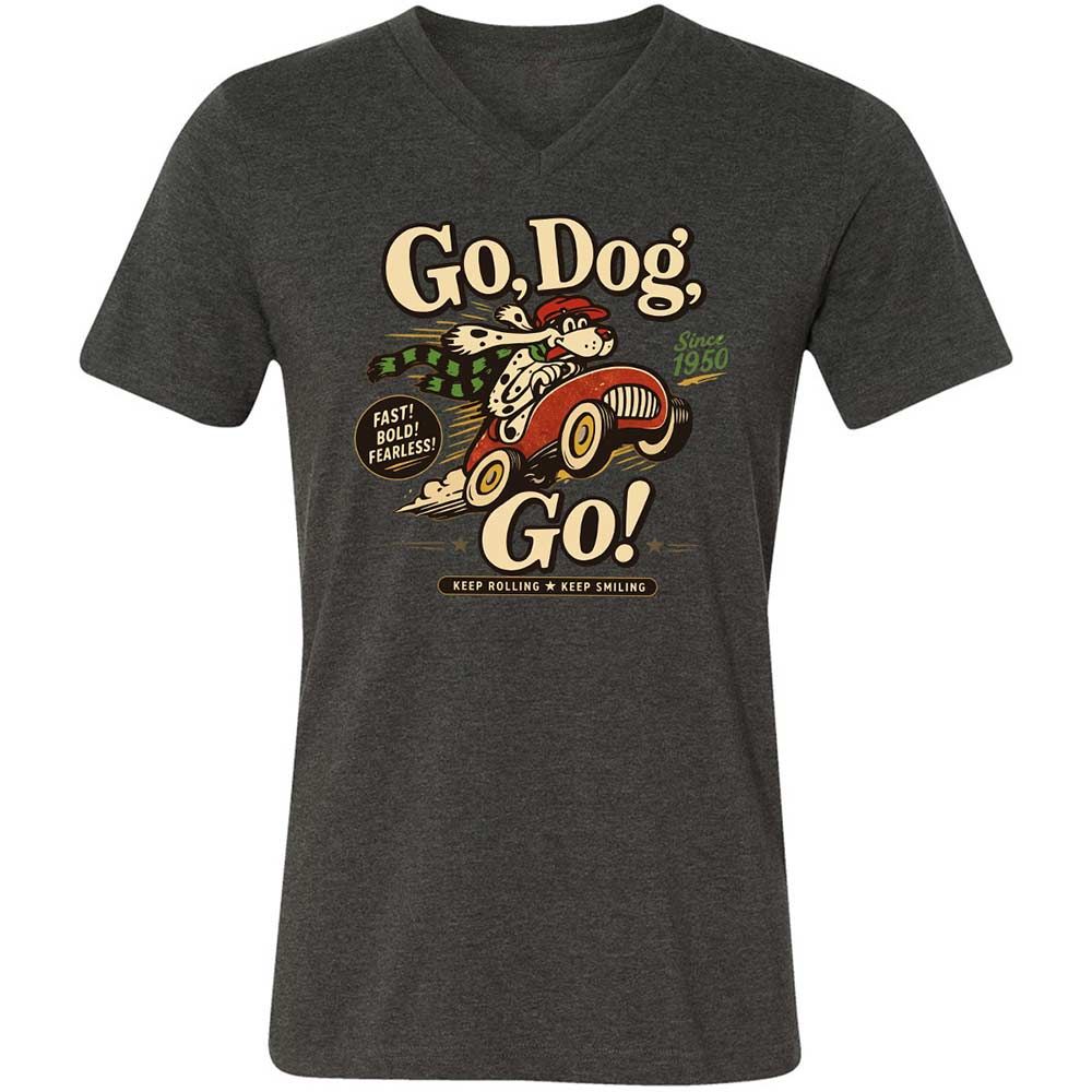 Unisex V-Neck T-Shirt - L5GDX3KP - Dark Grey Heather - 8