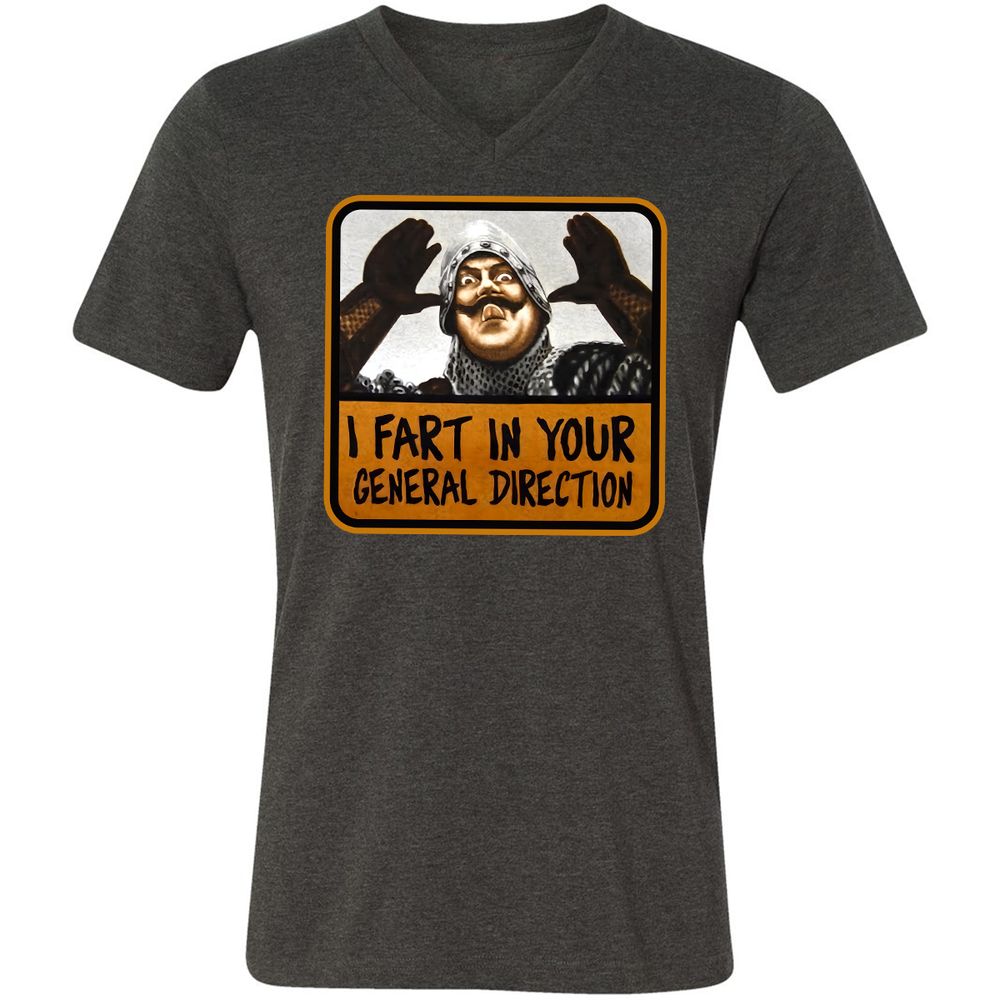 Unisex V-Neck T-Shirt - UAHS9HS9 - Dark Grey Heather - 8