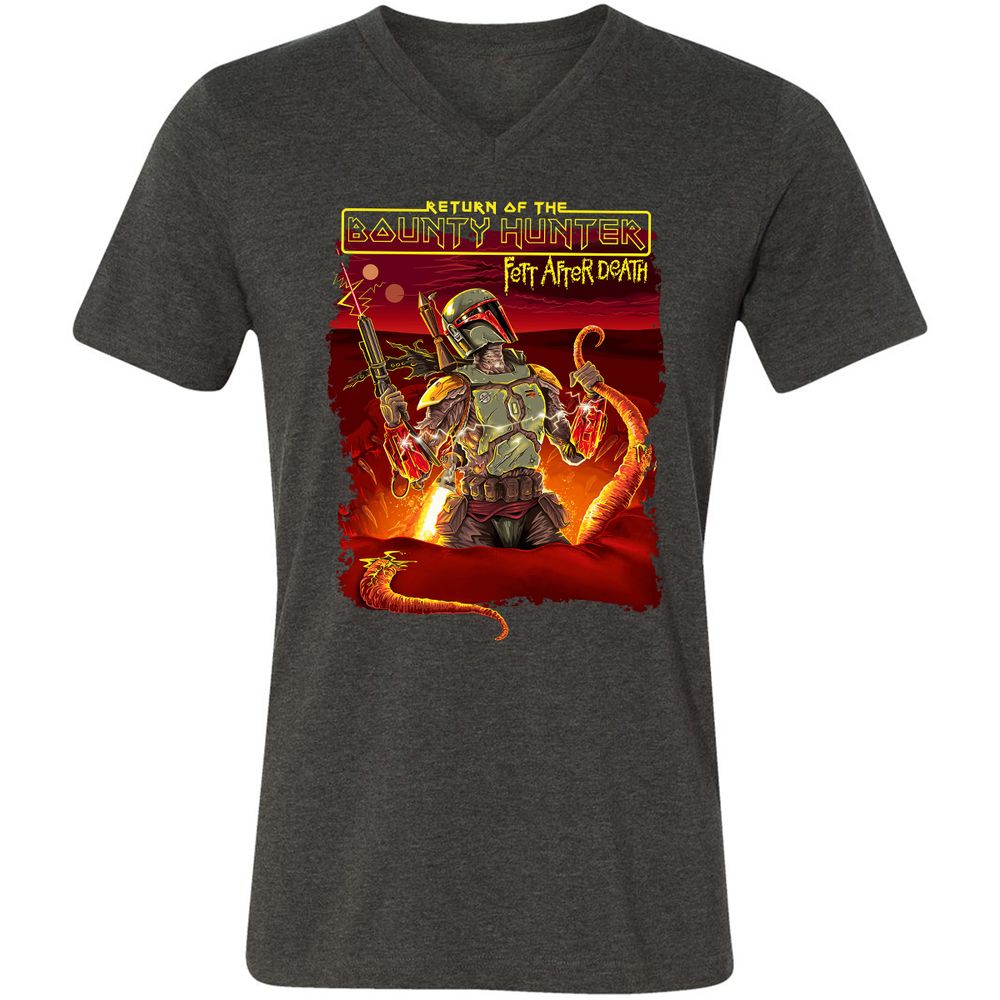 Unisex V-Neck T-Shirt - J46DSAMJ - Dark Grey Heather - 8