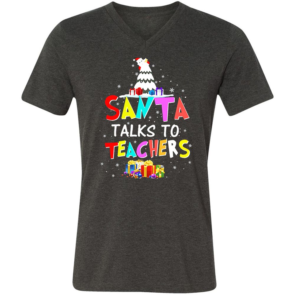 Unisex V-Neck T-Shirt - DWJW9GUA - Dark Grey Heather - 8