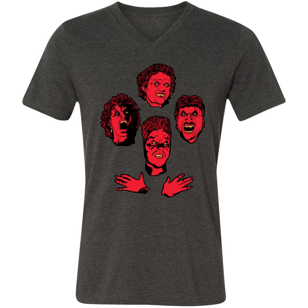 Unisex V-Neck T-Shirt - C6NSK37M - Dark Grey Heather - 8