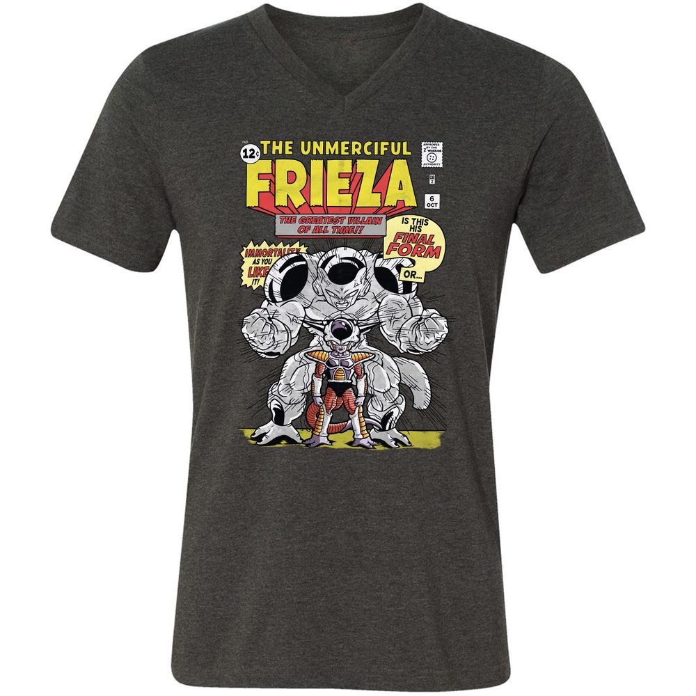 Unisex V-Neck T-Shirt - JEDVLBJT - Dark Grey Heather - 8
