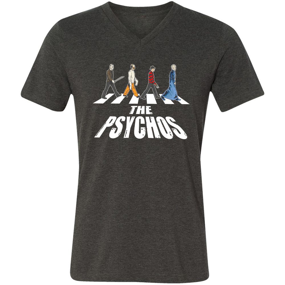 Unisex V-Neck T-Shirt - LGDAVV2B - Dark Grey Heather - 8