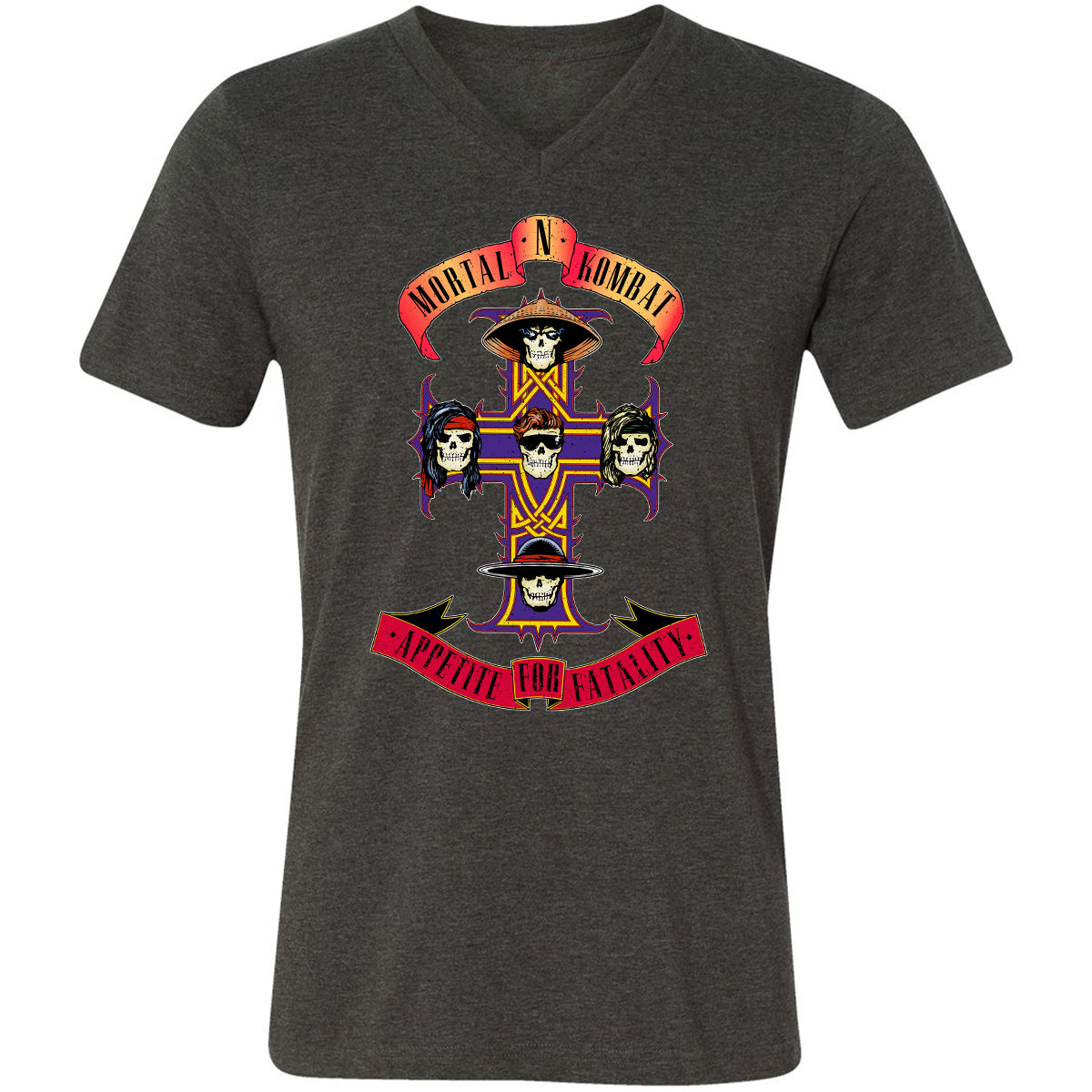 Unisex V-Neck T-Shirt - EB1QCC9P - Dark Grey Heather - 8