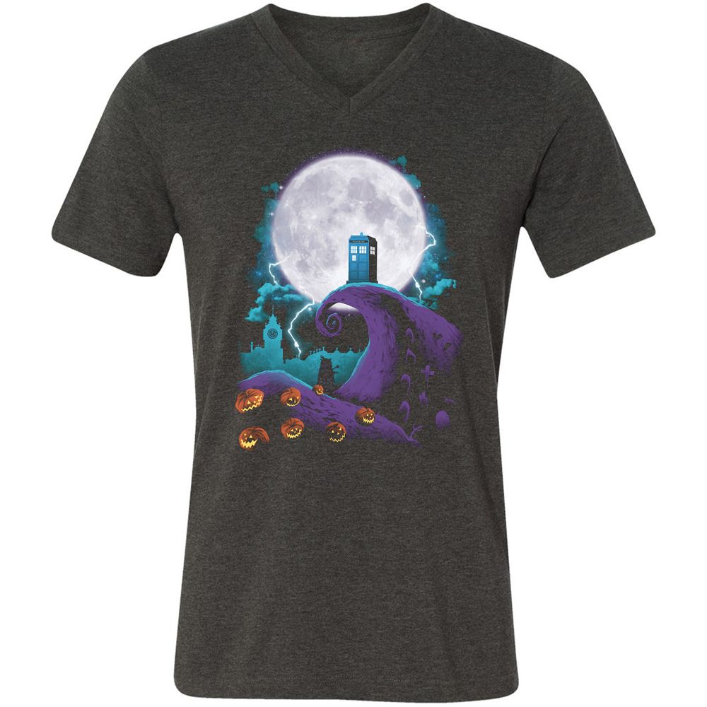 Unisex V-Neck T-Shirt - U8KQULJQ - Dark Grey Heather - 8