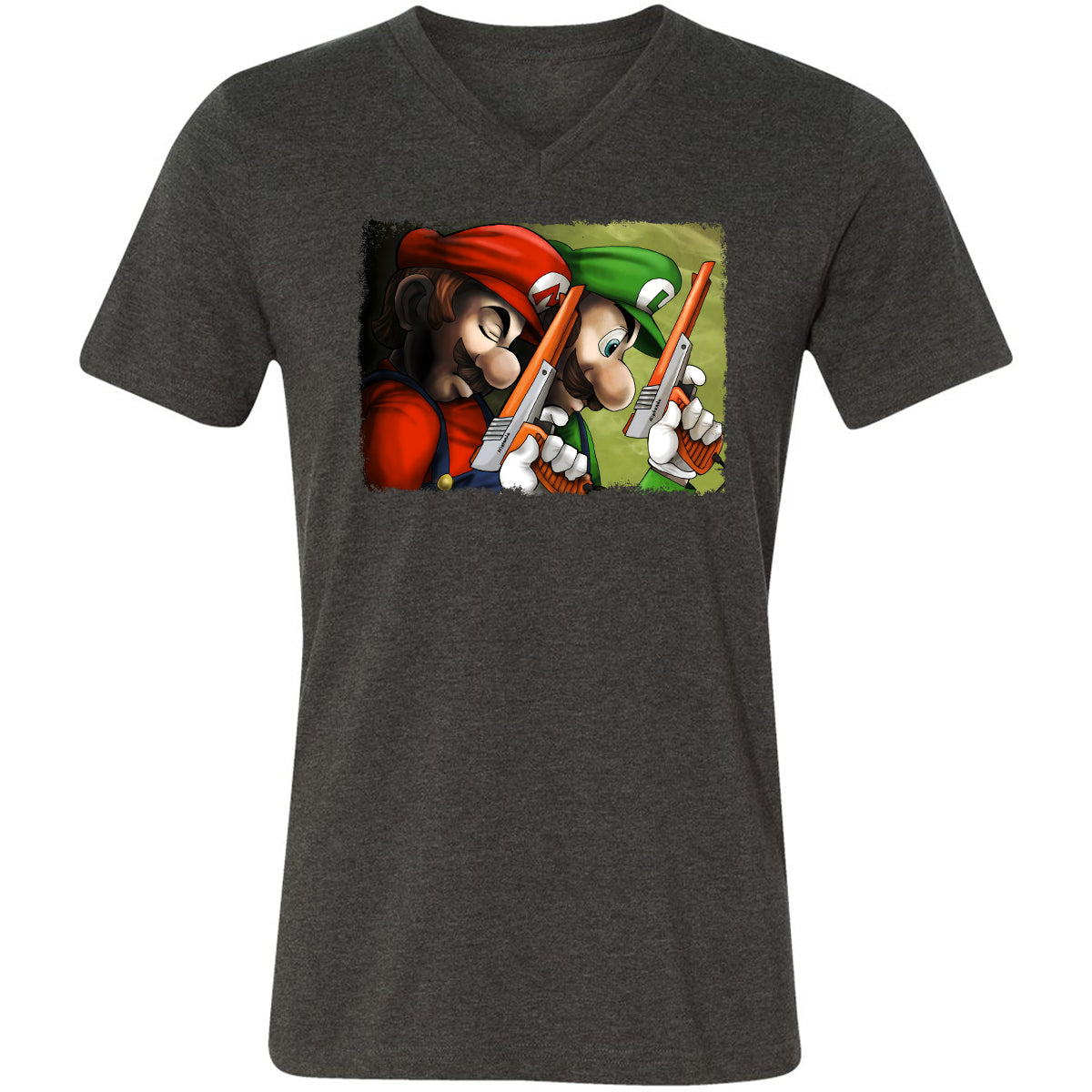 Unisex V-Neck T-Shirt - B5W1B47Z - Dark Grey Heather - 8
