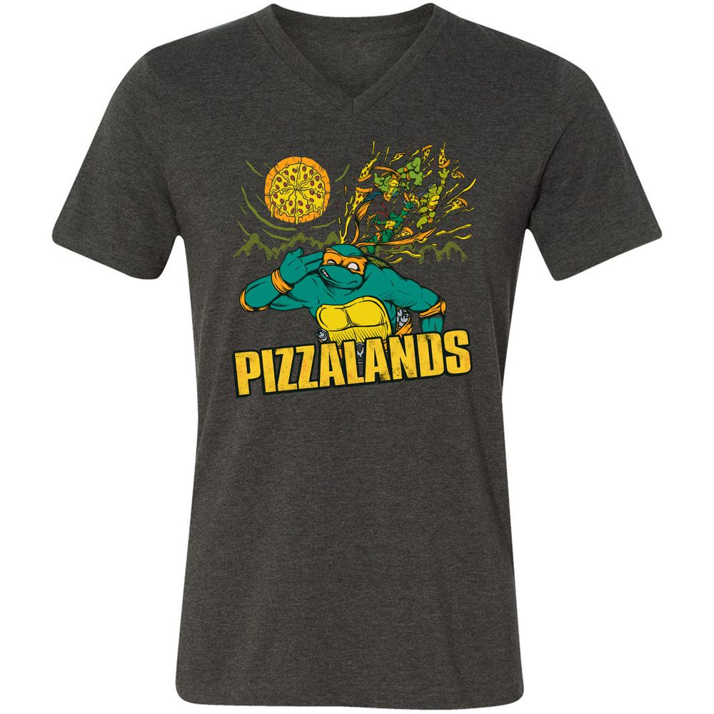 Unisex V-Neck T-Shirt - UQR9CC7Q - Dark Grey Heather - 8