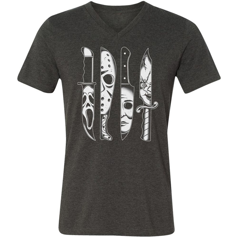 Unisex V-Neck T-Shirt - 91R624YQ - Dark Grey Heather - 8