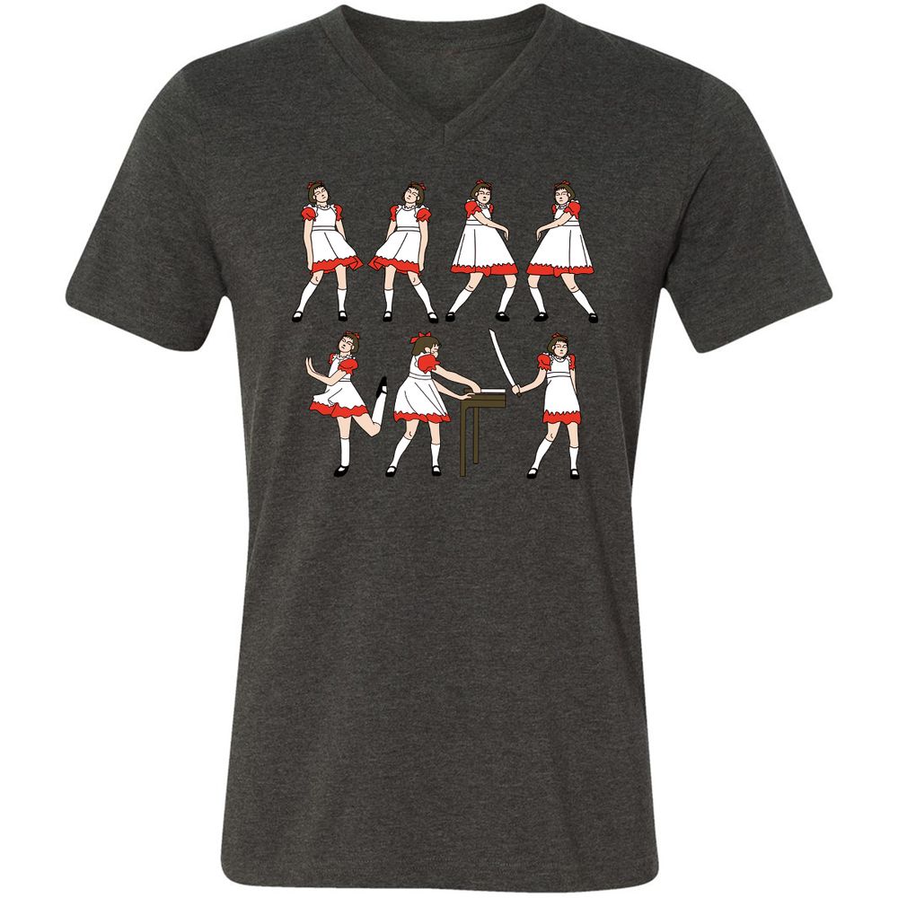 Unisex V-Neck T-Shirt - TVJDPEMT - Dark Grey Heather - 8