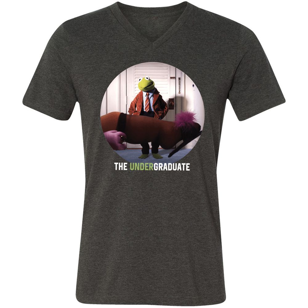 Unisex V-Neck T-Shirt - Q6WVJATW - Dark Grey Heather - 8