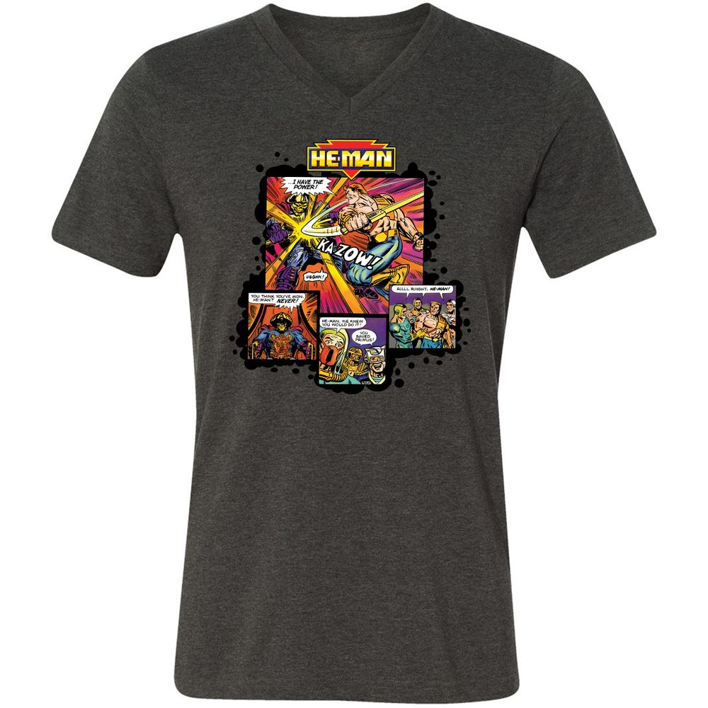 Unisex V-Neck T-Shirt - NCRB7UHX - Dark Grey Heather - 8