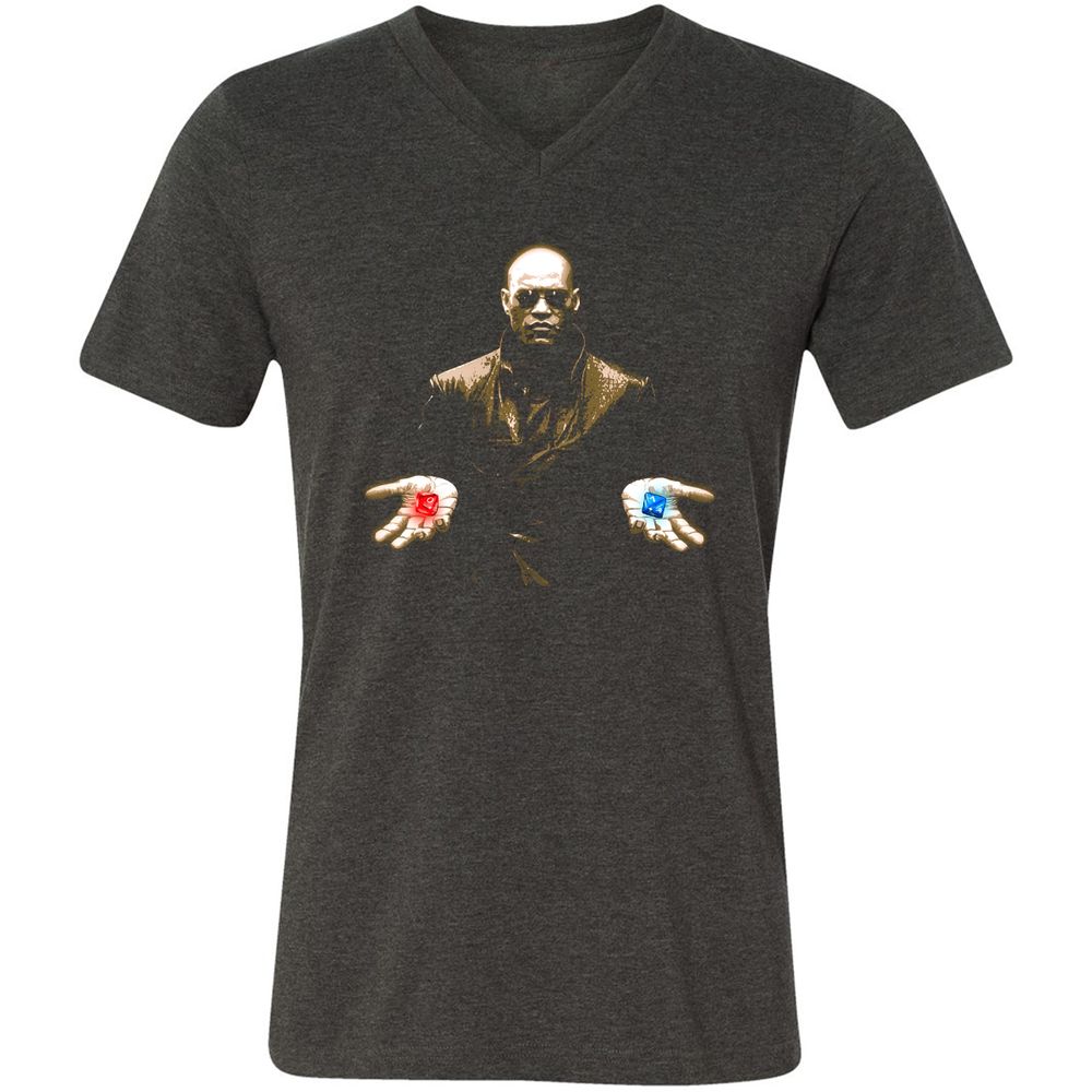 Unisex V-Neck T-Shirt - KVHFVMAC - Dark Grey Heather - 8