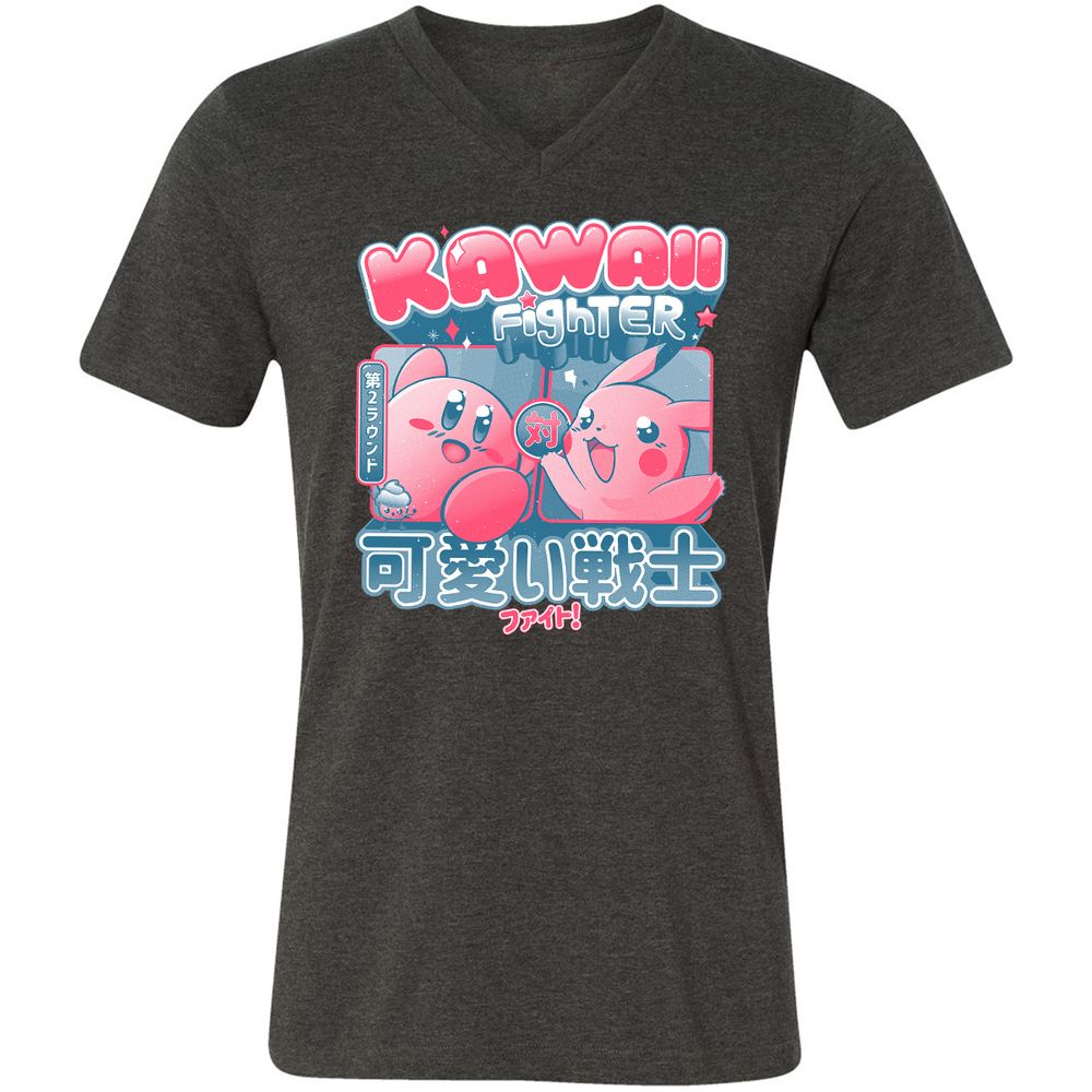 Unisex V-Neck T-Shirt - RQC5S1DS - Dark Grey Heather - 8