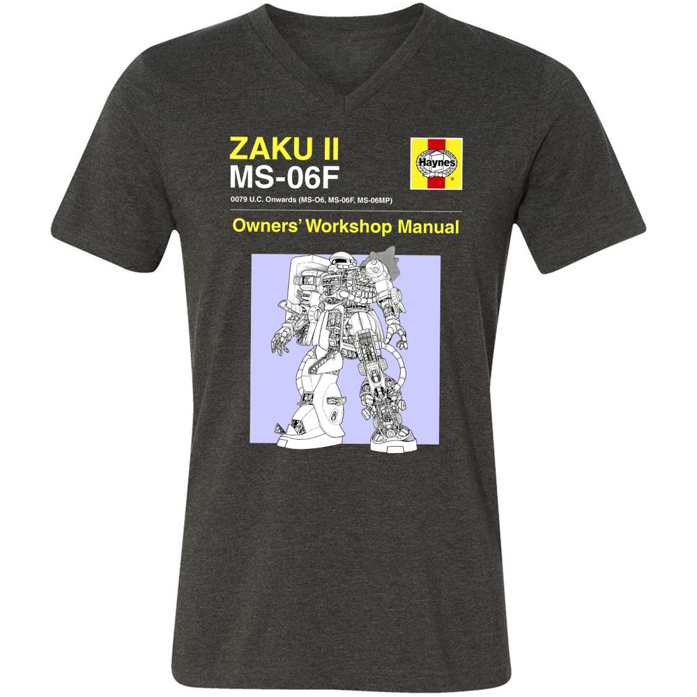 Unisex V-Neck T-Shirt - KGRD4GTQ - Dark Grey Heather - 8