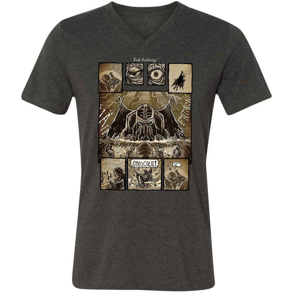 Unisex V-Neck T-Shirt - ABLSS4ZC - Dark Grey Heather - 8