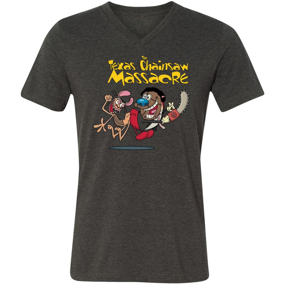 Unisex V-Neck T-Shirt - XM97VNKY - Dark Grey Heather - 8