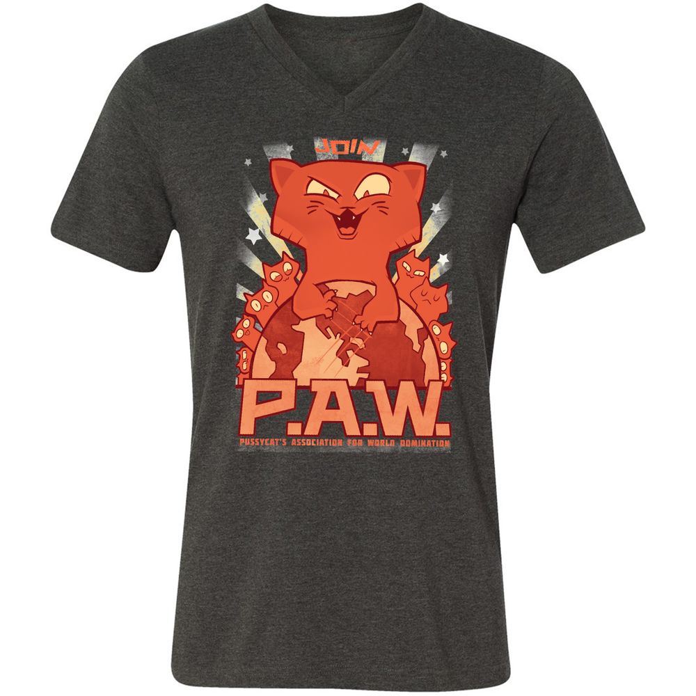 Unisex V-Neck T-Shirt - HMCAWK44 - Dark Grey Heather - 8