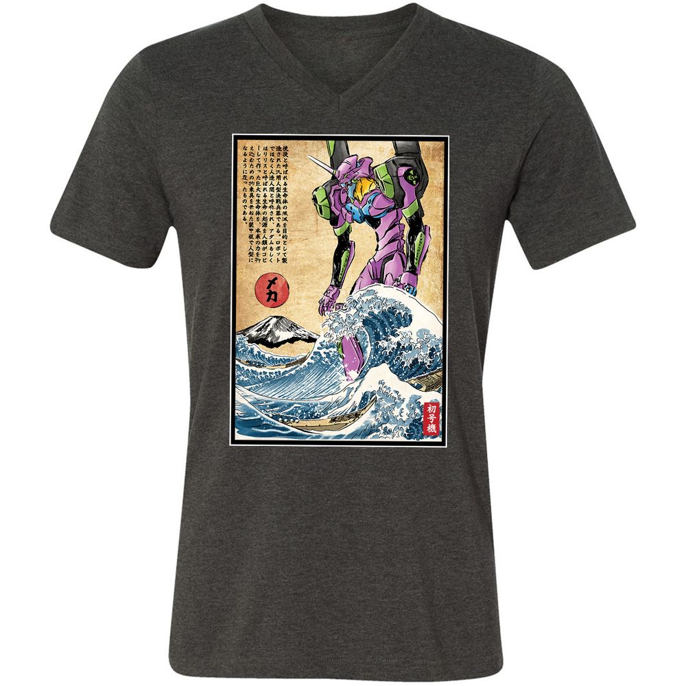 Unisex V-Neck T-Shirt - F3X4EJYL - Dark Grey Heather - 8