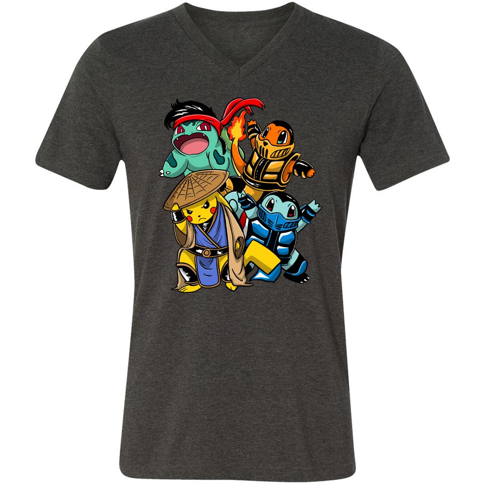 Unisex V-Neck T-Shirt - G2HCQS2F - Dark Grey Heather - 8