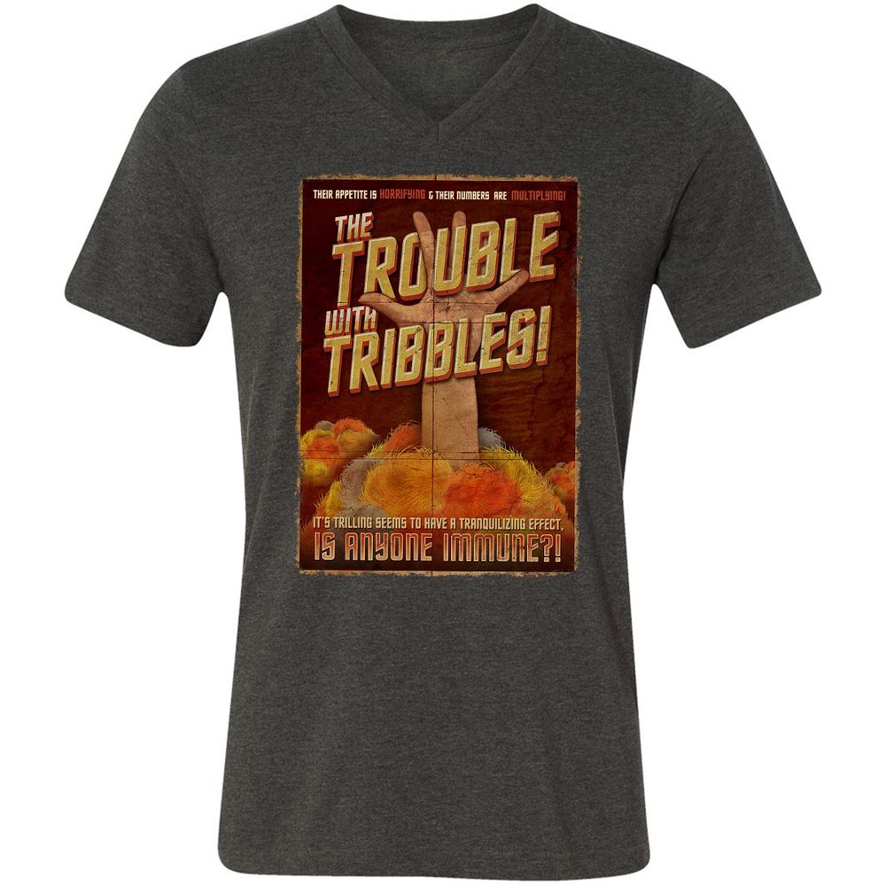 Unisex V-Neck T-Shirt - H4ASSJP4 - Dark Grey Heather - 8