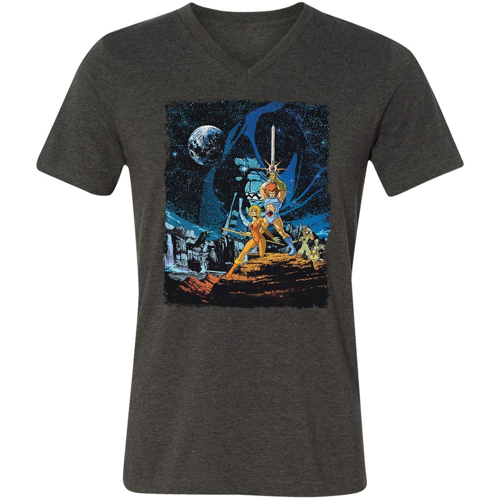 Unisex V-Neck T-Shirt - 3J39DZBL - Dark Grey Heather - 8