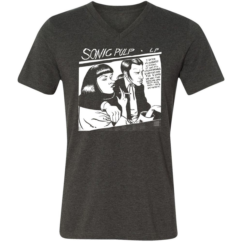 Unisex V-Neck T-Shirt - VZ8TQNLR - Dark Grey Heather - 8
