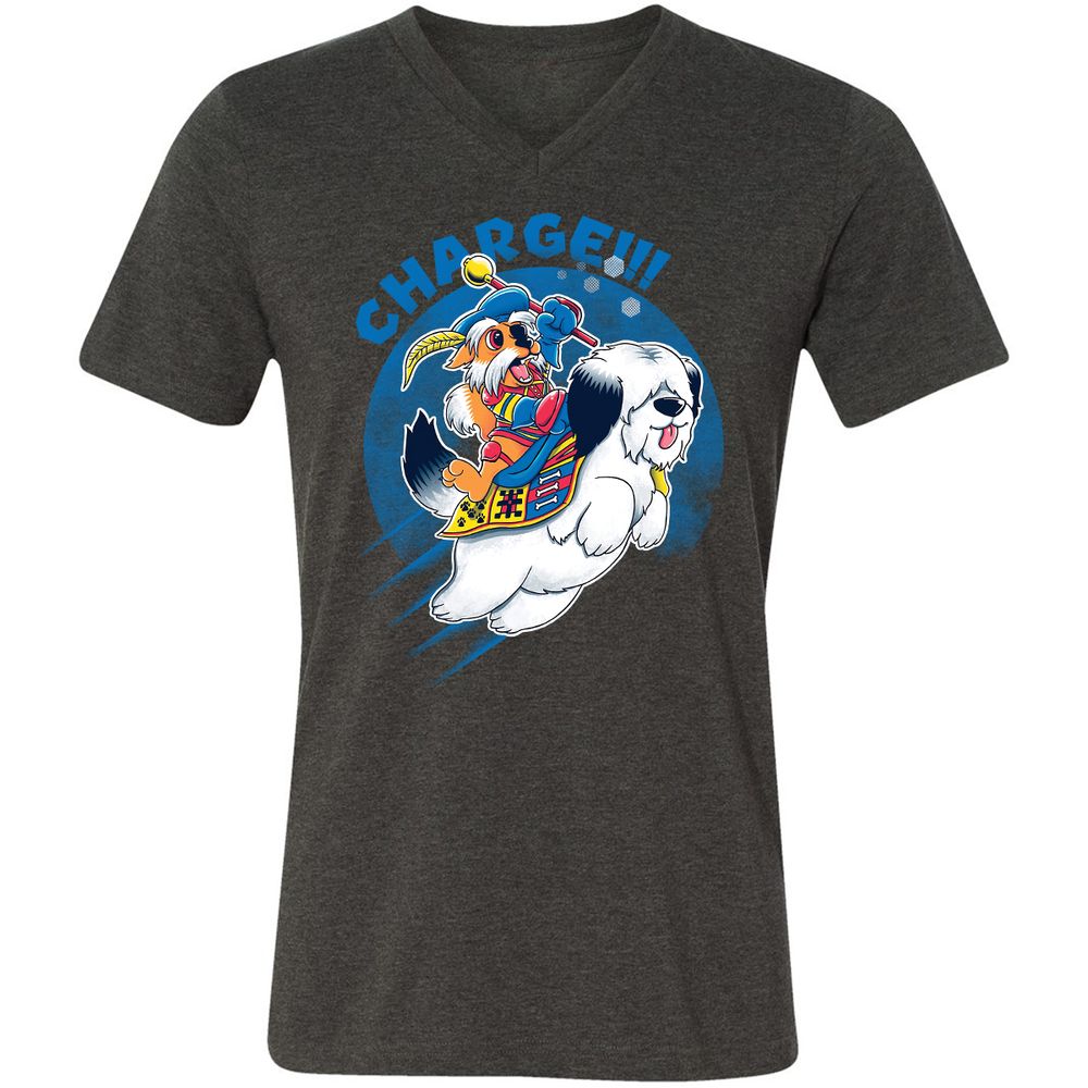 Unisex V-Neck T-Shirt - ME9HB4JU - Dark Grey Heather - 8