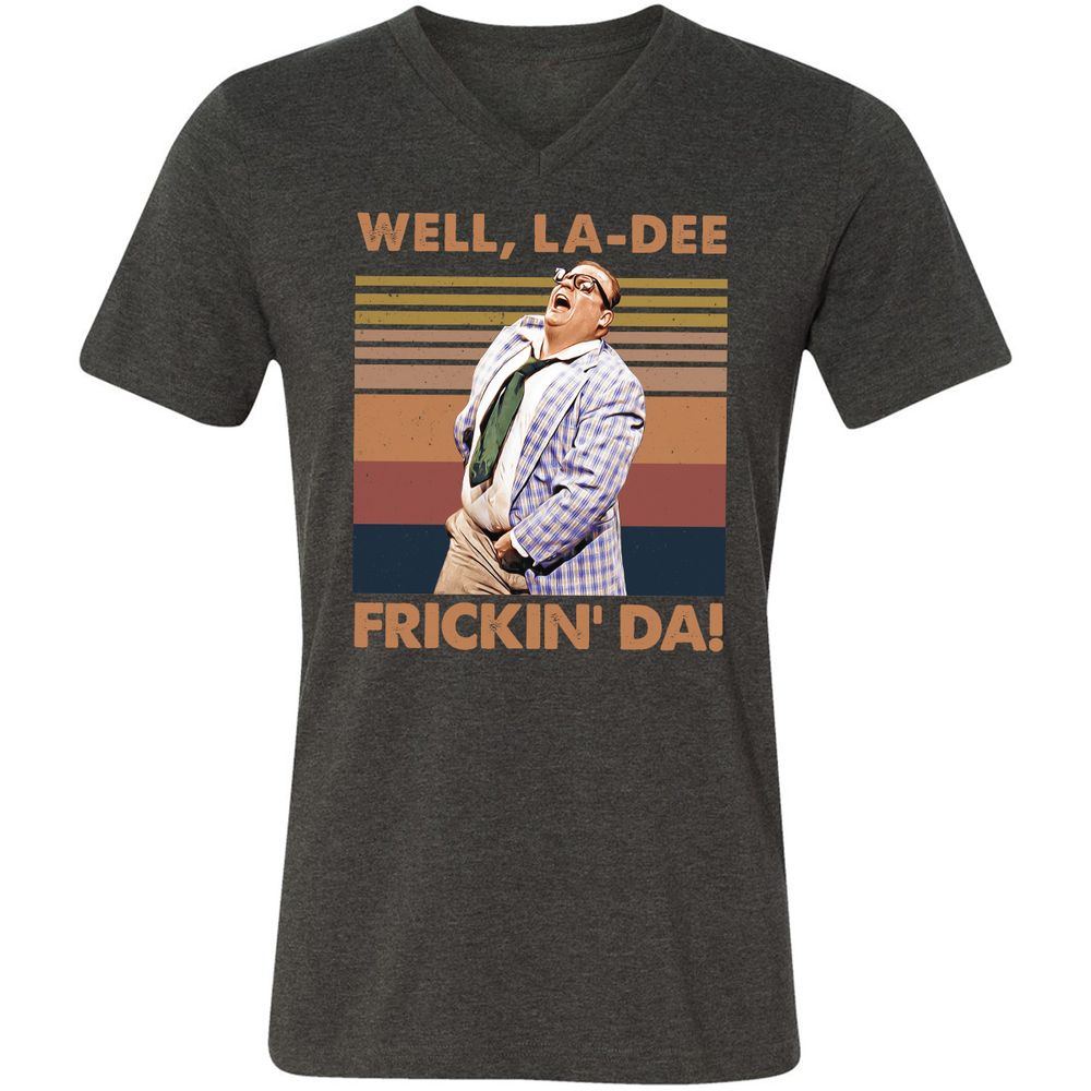 Unisex V-Neck T-Shirt - 7AF4PCDE - Dark Grey Heather - 8