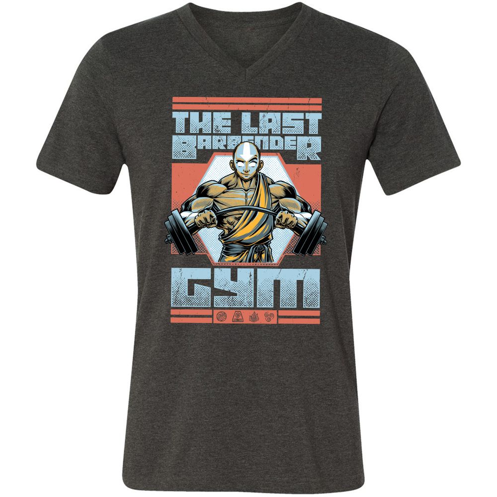 Unisex V-Neck T-Shirt - 7KTVVXB3 - Dark Grey Heather - 8