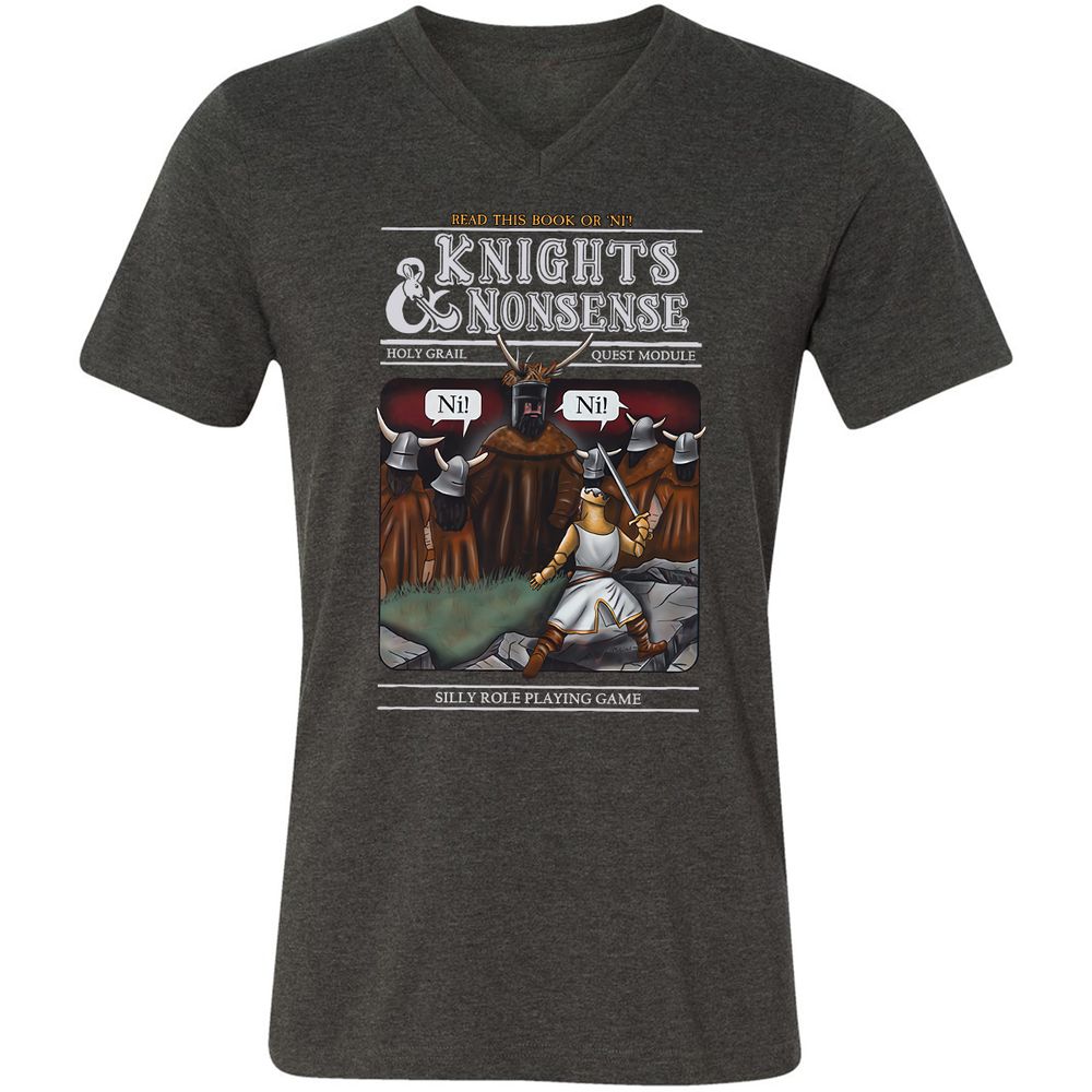 Unisex V-Neck T-Shirt - XCVTKFVU - Dark Grey Heather - 8