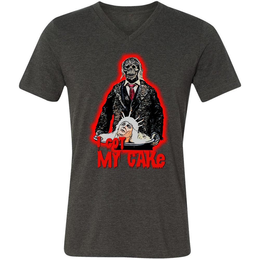 Unisex V-Neck T-Shirt - 45PAND11 - Dark Grey Heather - 8