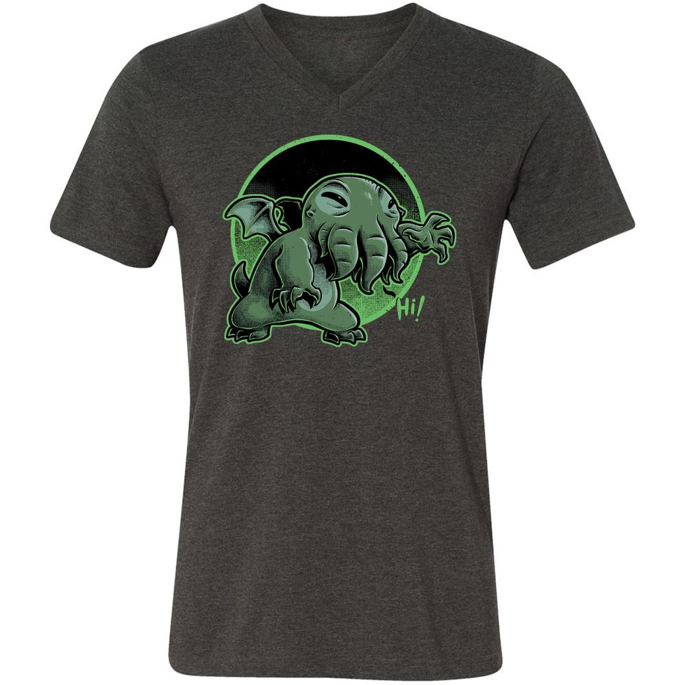 Unisex V-Neck T-Shirt - H9DCGJQM - Dark Grey Heather - 8