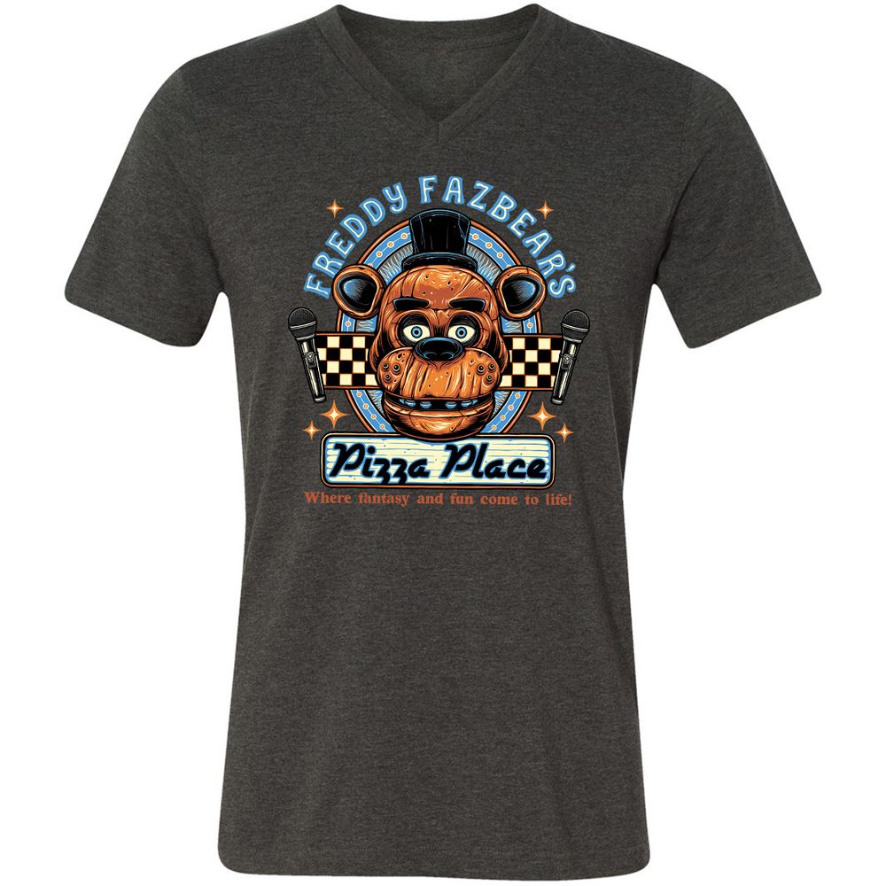 Unisex V-Neck T-Shirt - TBH9T4WC - Dark Grey Heather - 8