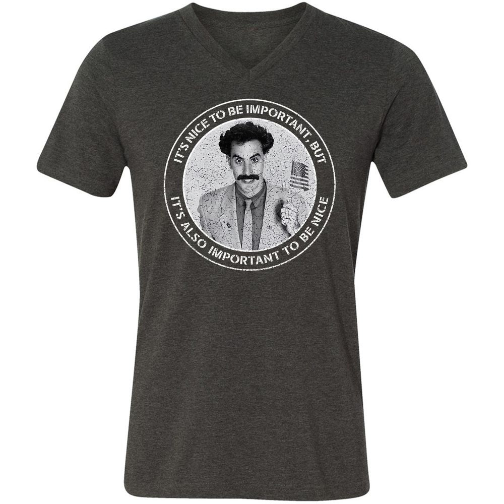 Unisex V-Neck T-Shirt - 8R6YN6KL - Dark Grey Heather - 8