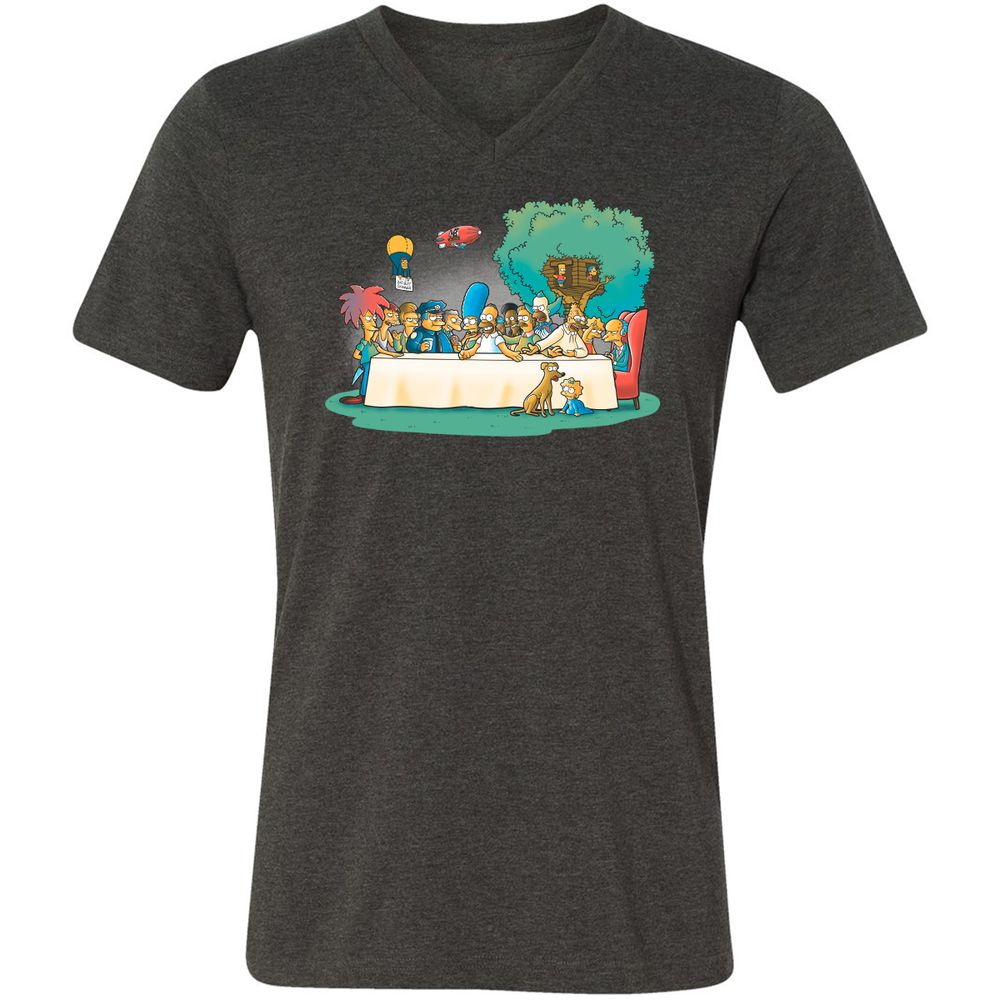 Unisex V-Neck T-Shirt - PPY3JAE6 - Dark Grey Heather - 8