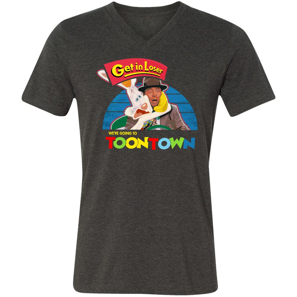 Unisex V-Neck T-Shirt - 4PXMDE5V - Dark Grey Heather - 8